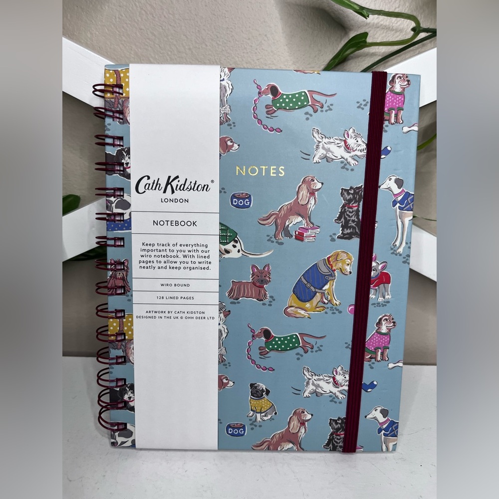 Super cute blue lined Cath Kidston notebook with playful pup design